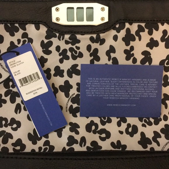 Rebecca Minkoff Love Leather Clutch w/ Strap - Picture 5 of 8